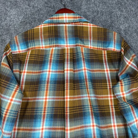 Eddie Bauer Travex Shirt Mens TM Plaid Cotton Flannel Button Up Pockets Classic - Picture 11 of 11